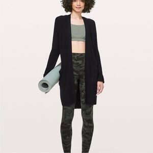Lululemon Still At Ease Black Tencel Cardigan